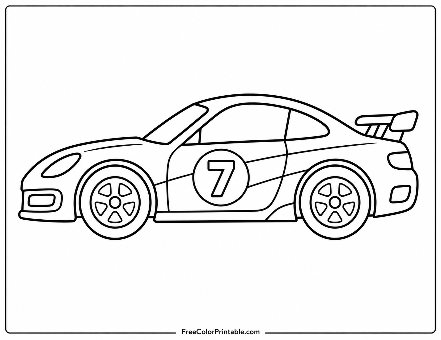 Race car Coloring Page — Free Printable — free printable coloring page